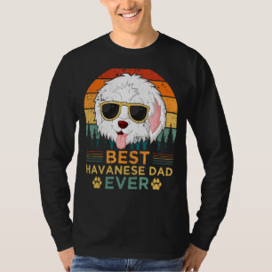 Mens Havanese Dog Vintage Best Havanese Dad Fath T-Shirt