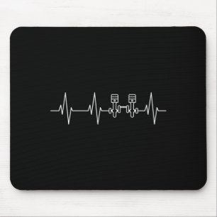 Mens heartbeat crankshaft piston engine workshop mouse mat