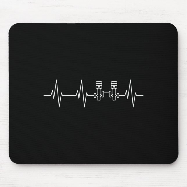 Mens heartbeat crankshaft piston engine workshop mouse mat (Front)