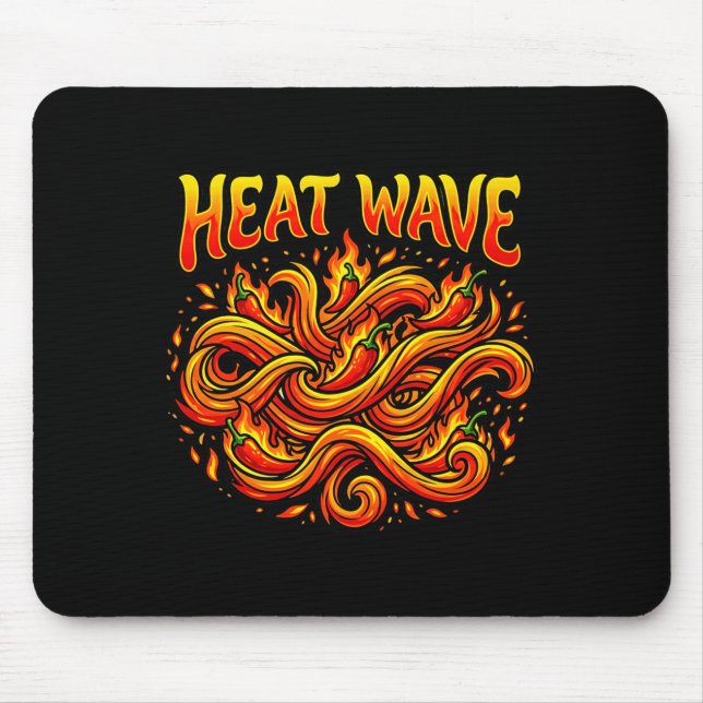 Mens heat wave spicy chilli flame flow graphic mouse mat (Front)