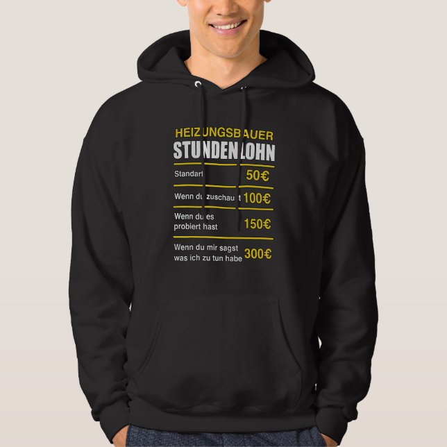 Mens Heating Builder Hourly Wage Hoodie (Front)