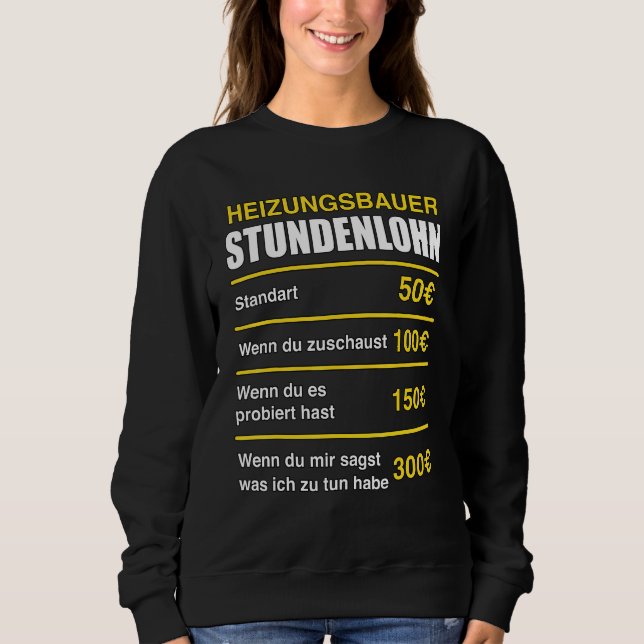 Mens Heating Builder Hourly Wage Sweatshirt (Front)