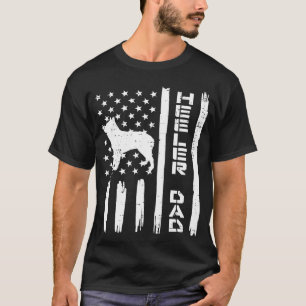 Mens Heeler Dad Flag Vintage Blue Red Cattle Dog P T-Shirt