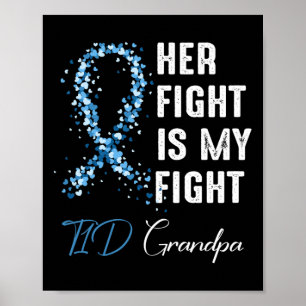 Mens Her Fight Is My Fight T1d Grandpa Type 1 Diab Poster