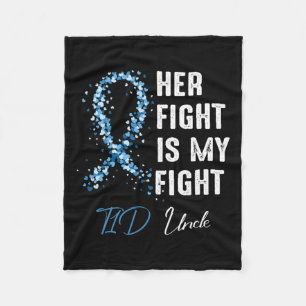 Mens Her Fight Is My Fight T1d Uncle Type 1 Diabet Fleece Blanket