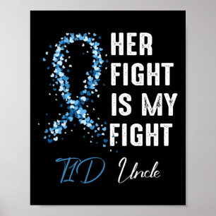 Mens Her Fight Is My Fight T1d Uncle Type 1 Diabet Poster
