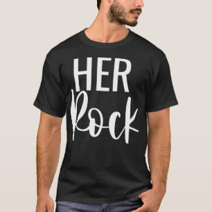 Mens Her Rock His Peace Matching Couples Gift  T-Shirt