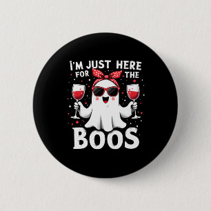 Mens Here For The Boos Cute Halloween Women Ghost 6 Cm Round Badge
