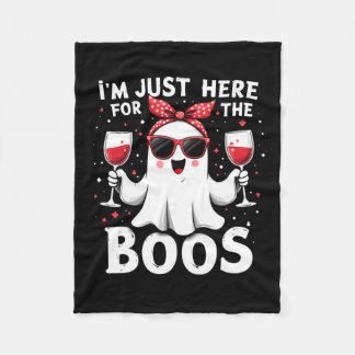 Mens Here For The Boos Cute Halloween Women Ghost Fleece Blanket
