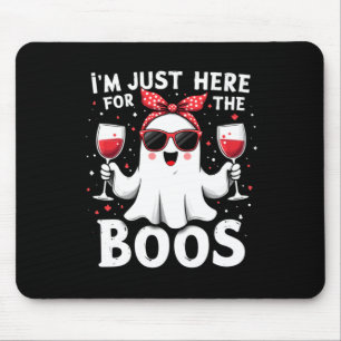 Mens Here For The Boos Cute Halloween Women Ghost Mouse Mat