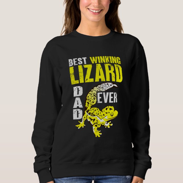 Mens Herpetologist Best Winking Lizard Dad Ever Le Sweatshirt (Front)