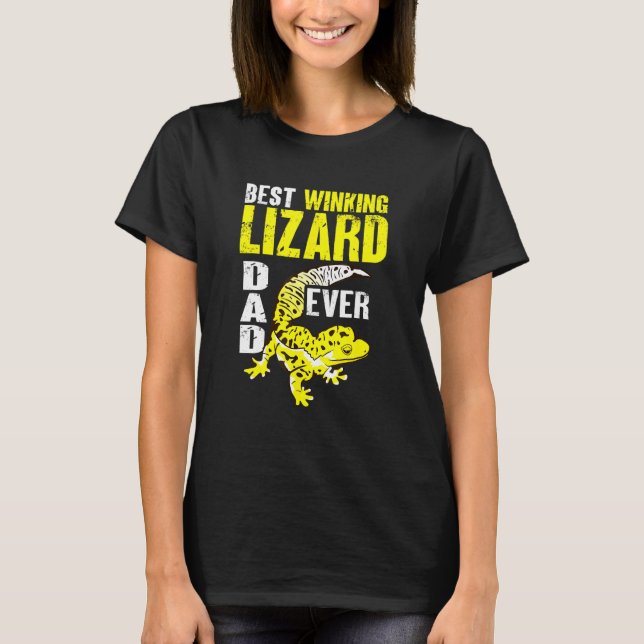 Mens Herpetologist Best Winking Lizard Dad Ever Le T-Shirt (Front)