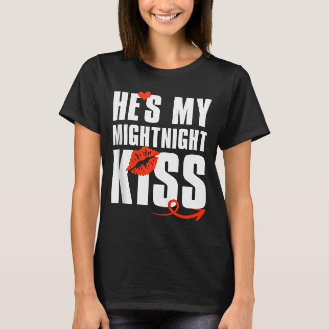 Mens He's My Midnight Kiss Happy New Year Matching T-Shirt (Front)
