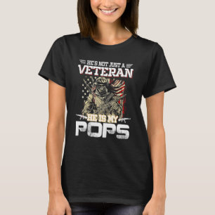 Mens Hes Not Just A Veteran He Is My Pops American T-Shirt