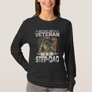 Mens Hes Not Just A Veteran He Is My Step-Dad Amer T-Shirt