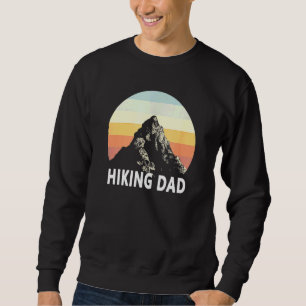 Mens Hiking Dad Mountain Sunset Circle Rainbow Out Sweatshirt