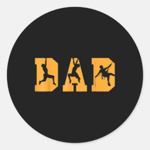 Mens Hiking Dad Mountaineering Mountain Climbing H Classic Round Sticker