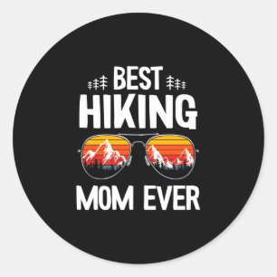 Mens hiking mum outdoor vacation retro vintage classic round sticker