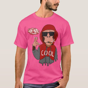 Mens Hip Hop Shirt Cool Chimp Gangster