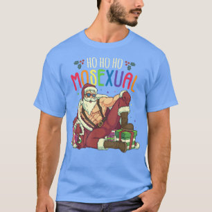 Mens Ho Ho Ho Moseual Gay Santa LGBT Pun Gay Pride T-Shirt
