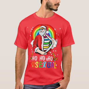 Mens Ho Ho Ho Mosexual Gay Santa LGBT Pun Gay Prid T-Shirt
