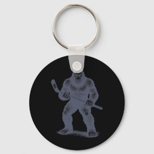 Mens Hockey Bigfoot Youth Boys Field Hockey Player Key Ring