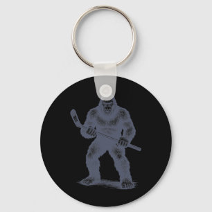 Mens Hockey Bigfoot Youth Boys Field Hockey Player Key Ring