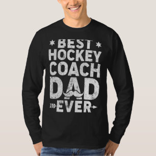 Mens Hockey Dad  Best Hockey Coach Dad Ever Father T-Shirt