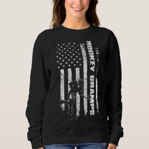 Mens Hockey Gramps Us American Flag Father's Day Sweatshirt