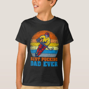 Mens Hockey Player Vintage Best Pucking Dad Ever F T-Shirt