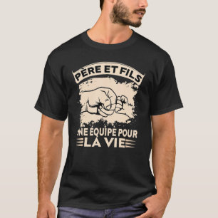 Mens Homme Cadeau Fete des Pere et fils Papou Papa T-Shirt