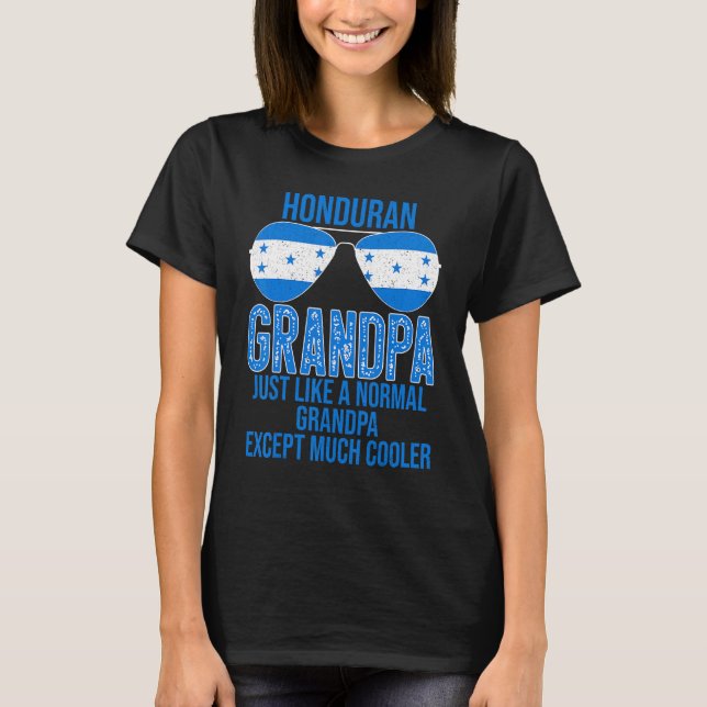 Mens Honduran Grandpa Honduras Flag Sunglasses T-Shirt (Front)