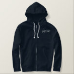 Men's Hoodie  Groom<br><div class="desc">For the Groom shown is a navy-blue hoodie to relax in. White embroidered text on the front and back.
Customise this item or buy as shown.</div>
