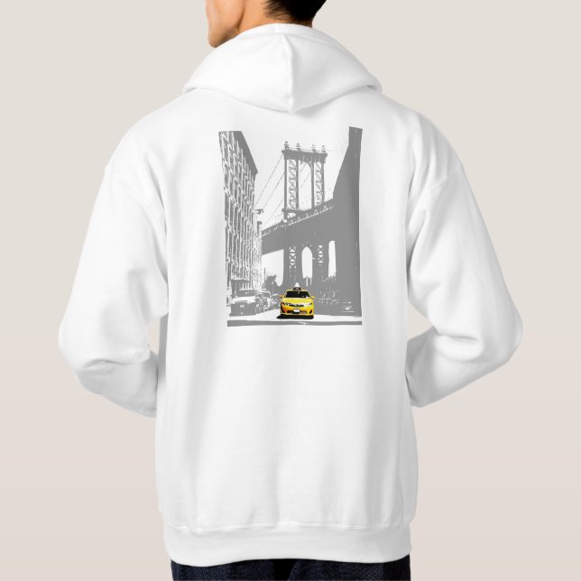 Mens Hoodie Template Brooklyn Bridge New York City (Back)