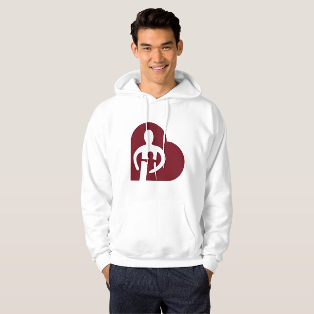 Mens Hoodie (white) (Front Full)