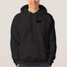 Men's hoodie zip black lab silhouette