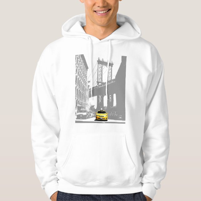 Mens Hoodies Template New York Nyc Yellow Taxi (Front)