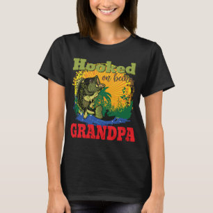 Mens Hooked On Being A Grandpa Bass Fishing produc T-Shirt