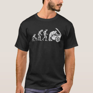Mens Human Evolution Car Mechanic Funny Automotive T-Shirt