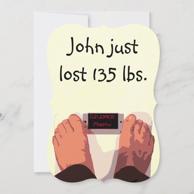 (Men's) Humourous Divorce Party Invitation (Front)