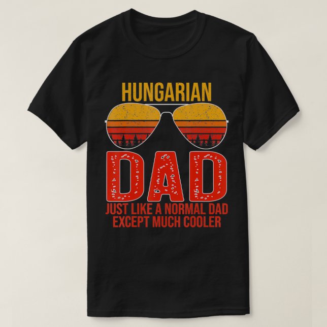 Mens Hungarian Dad Retro Sunglasses Hungary Father T-Shirt (Design Front)