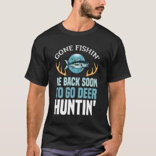 Mens Hunting Bass Fishing For Deer Hunters Dad T-Shirt