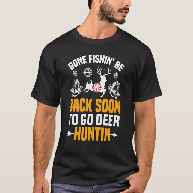 Mens Hunting Bass  Fishing For Deer Hunters  Hunte T-Shirt (Front)