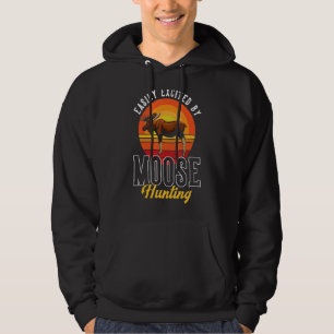 Mens Hunting Easily Excited By Moose Hunting Moos Hoodie