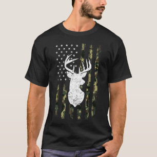 Mens Hunting Shirt American Camouflage Flag Deer S