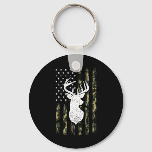 Mens Hunting Shirt American Camouflage Flag Deer S Key Ring