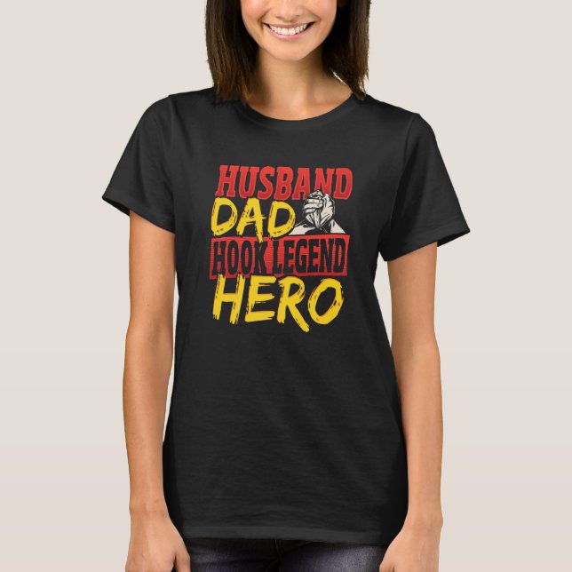 Mens Husband Arm Wrestling Legend and Dad   T-Shirt (Front)