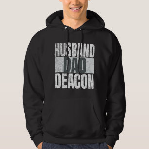 Mens Husband Dad Deacon For Catholic Fathers Relig Hoodie