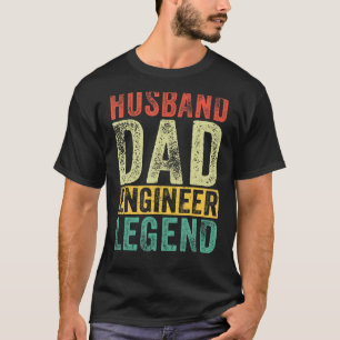 Mens Husband Dad Engineer Legend Father's Day Vint T-Shirt