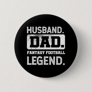 Mens Husband Dad Fantasy Football Legend 6 Cm Round Badge